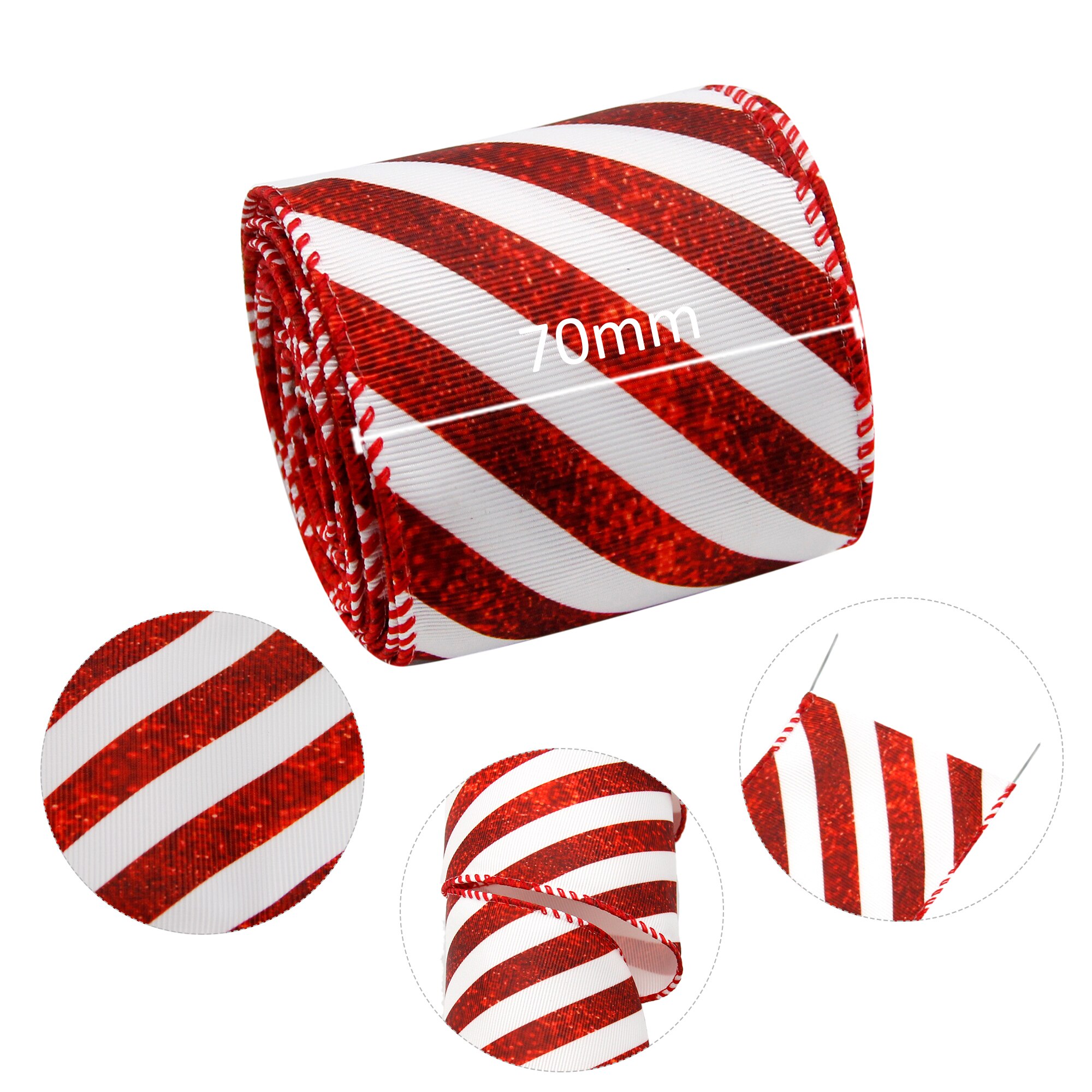 50yards Christmas Theme Wire Edge Grosgrain Ribbon，Making Home Textile Party Decor,50Yc13507: 1116841001