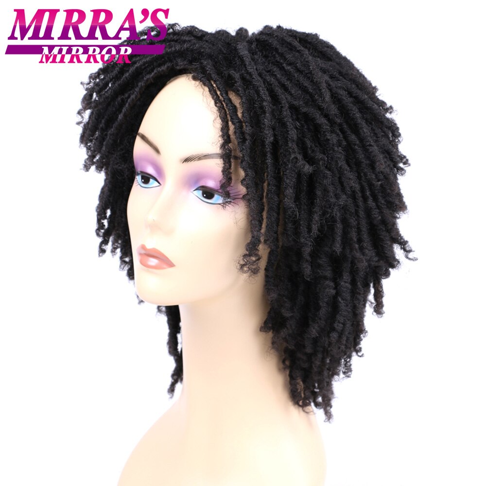Mirra's Mirror 6inch Synthetic Curly Wig Short Dreadlock Wigs For Women Black Brown Braided Wigs Afro Hair