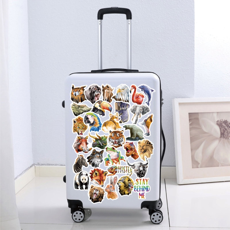 50PCS Diamond Cartoon Animal Stickers Waterproof Low Poly Art 3d Stickers on the Phone Guitar Vinyl Stickers Geometric Animals