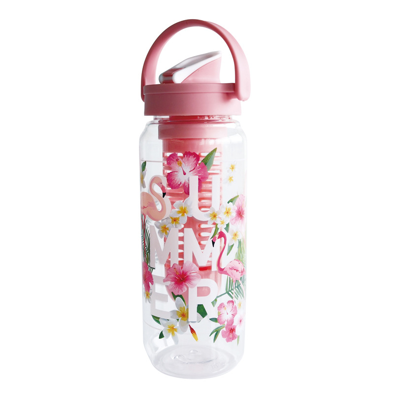 750ml/900ml frugtjuice infuser vandflaske bærbare plastik citronsaft flaske til vandsport drikkedunk: 750ml lyserøde
