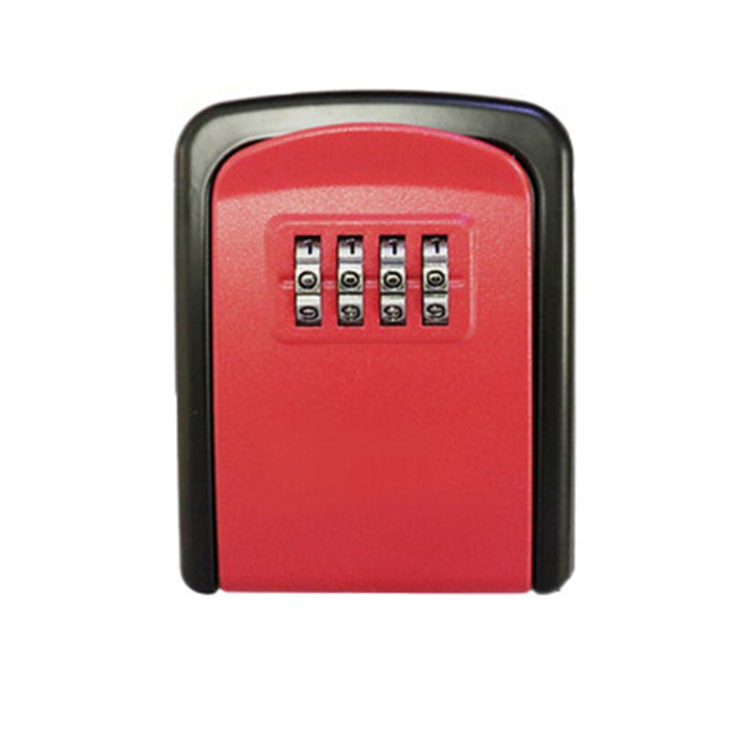 Lock Security Wall Mounted Key Lock Box Safe With 4 Digit Combination Lock Home Outdoor Secret Key Lock Box Safe Deposit Box: RED