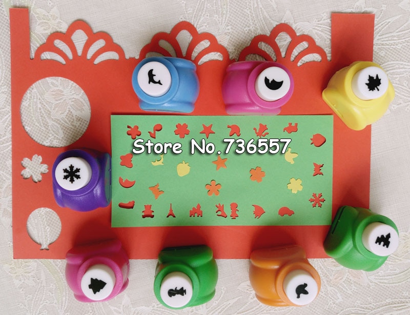 10 pcs/lot Random Mini DIY hole punch Craft Scrapbooking Handmade Cut Card For DIY Card Paper Puncher