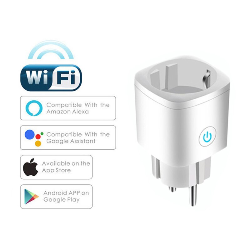 Smart Plug Wifi Socket Eu 16A Plug Timing Functie Tuya Smartlife App Controle Werkt Met Alexa Google Assistent