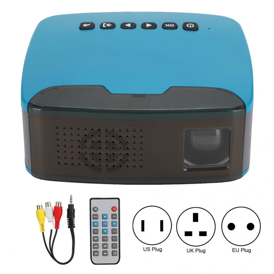 Micro LED Projector with Adjustable Built-in Lens 13ANSI Brightness Support AV / / USB / TF Input