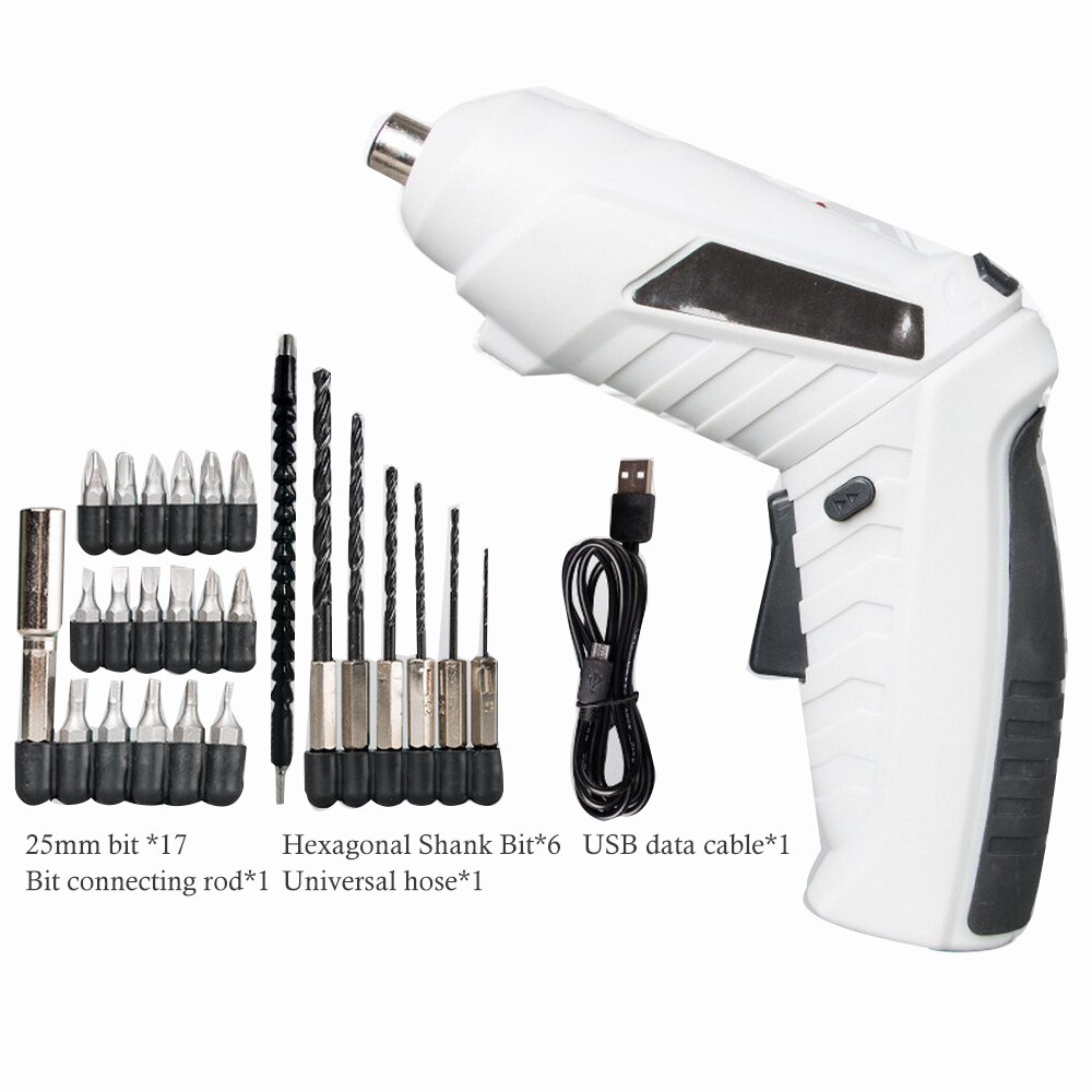 Electric Screwdriver Multifunction 3.6V Wireless USB LED Rechargeable Lithium Battery Screwdriver Mini Screwdriver Set: 25 pcs