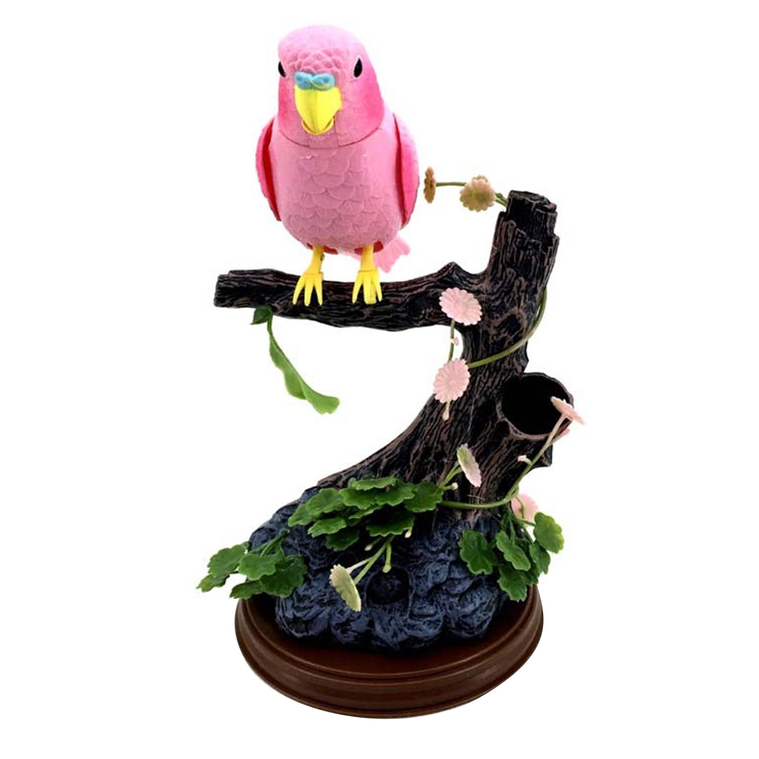 Śliczne głos kontrola dźwięku mówiący ptak elektroniczny zwierzak powtarzając papuga ołówek uchwyt pojemnik biuro w domu dekoracja stołu: różowy