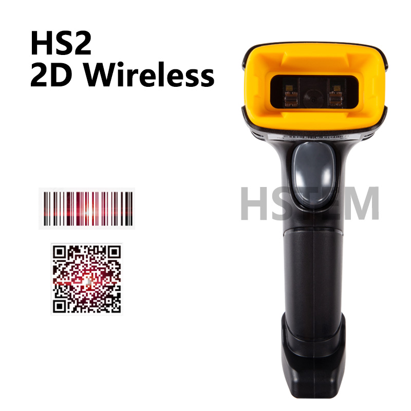 Handheld kabellos Barcode Scanner 2,4G 1D 2D Bluetooth verdrahtet Bar Code Leser Unterstützung QR Code PDF417 Daten Matrix Für supermarkt: kabellos 2D