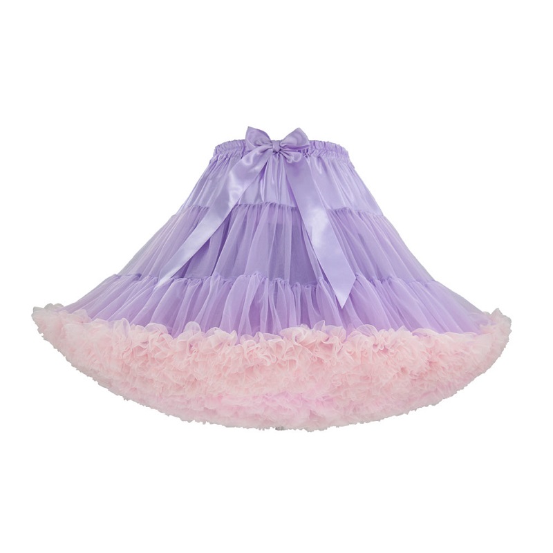 Korte Puffy Cosplay Rode Lolita Petticoat Crinoline Halloween Roze Tule Jurk Onderrok Rockabilly Volwassen Tutu Rok Jupon Femme: Light Purple ps Pink