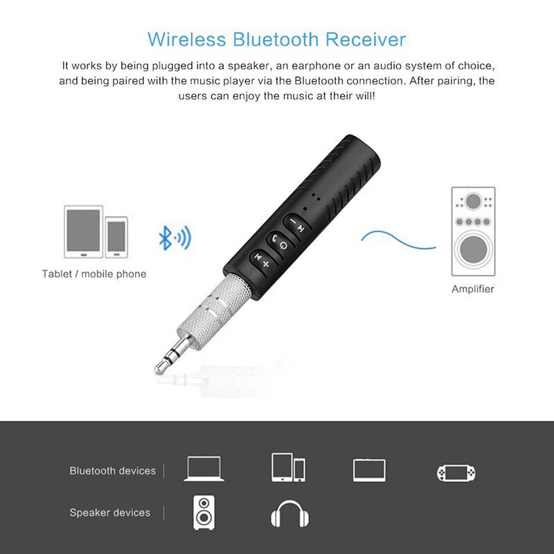 Muziek Adapter Bluetooth Auto AUX Mini Bluetooth Audio Receiver Bluetooth Zender Handsfree Bluetooth Car Kit