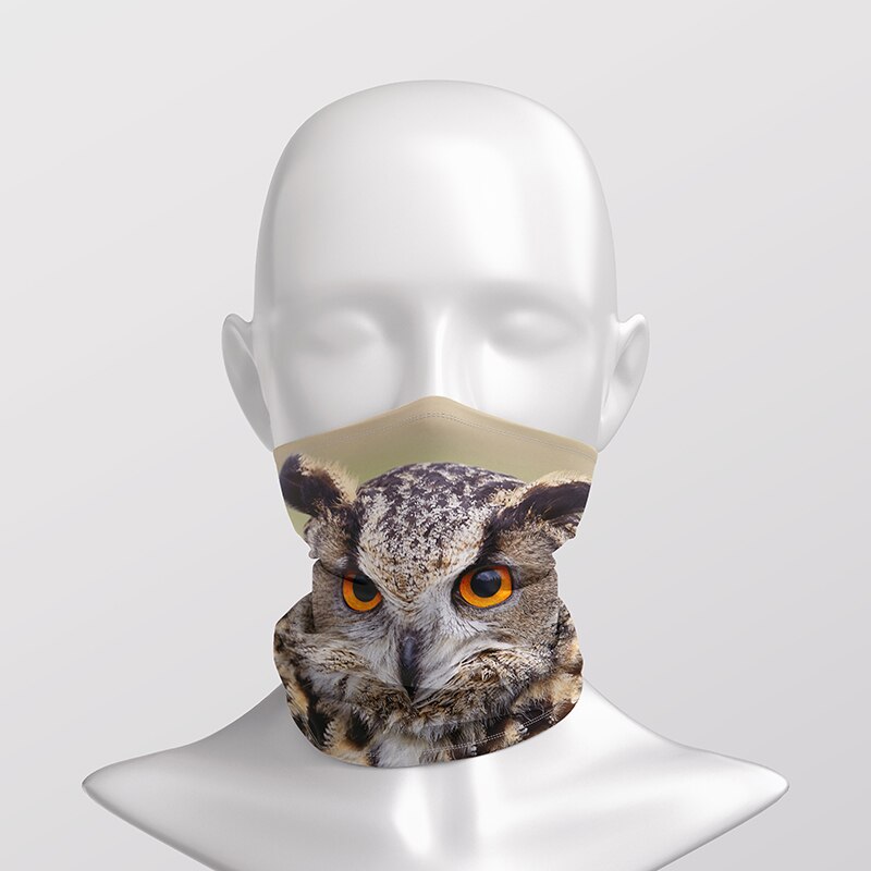 Magic Scarf Animal Headwear Owl Printed Headbands Bandana Cap Scarf Tube Mask Neck Gaiter Headwrap Balaclava Sweatband