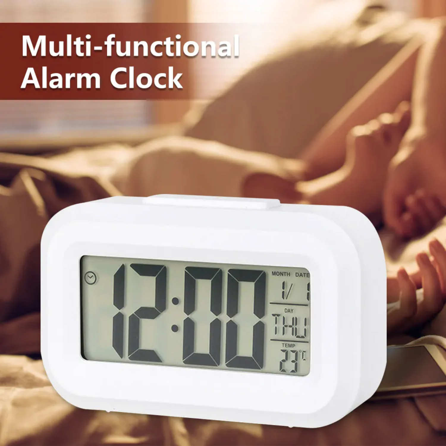 Reloj despertador Digital, alarma Digital electrónica, relojes de mesa de escritorio, retroiluminación de oficina, reloj calendario con repetición