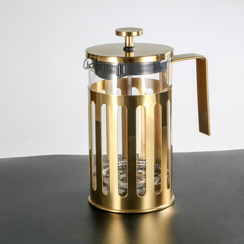 Coffee Pot French presses Stainless Steel High Temperature Resistant Glass Coffee Machine Gold