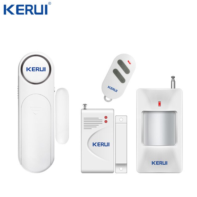 KERUI Wireless Door/Windows Sensor Alarm 300ft 120dB Anti-Theft Smart Remote Control For Kids Cabinet Safety Home Security: Kit 4