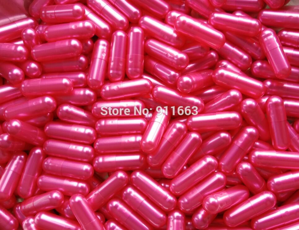 00# Pearl capsule 1,000pcs! Pearl colores Gelati empty capsules ,Hard gelatin empty capsule(joined or seperated empty capsules)!: Pearl Pink / joined capsule