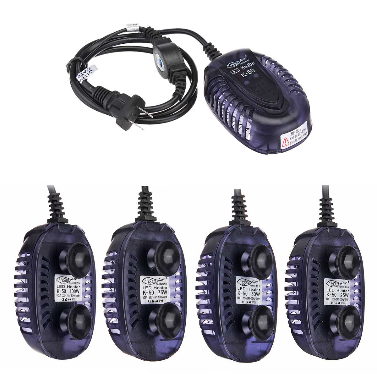 Fit 15/30/45/75L Aquarium Submersible Heater Fish Tank LCD Display Adjustable Water Heating Rod Constant Temperature Control