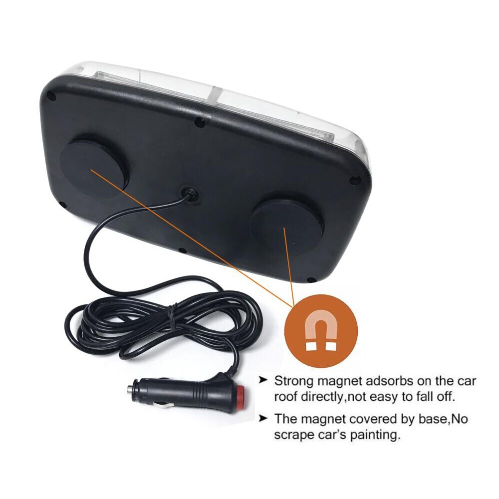 Bärnsten cob ledde bil strobe varningsljus fordon tak blinkande fyr polis blixt nödsignallampa 12/24v