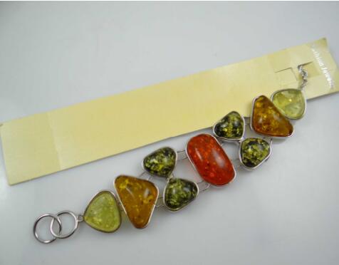 Natural Precious Modernist TEARDROP GOLDEN HONEY PRESSED AMBERS Jewelry making Water Bracelet wholesale1set A3: NO.11