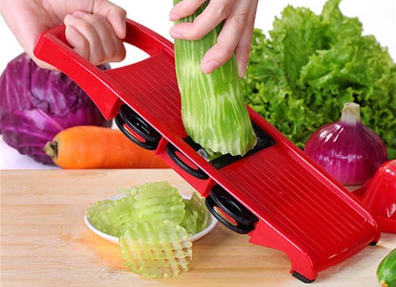 Grøntsagsskærer med stålblad mandolin skiver kartoffelskræller gulerod ost rivejern vegetabilsk køkken tilbehør værktøj zxh