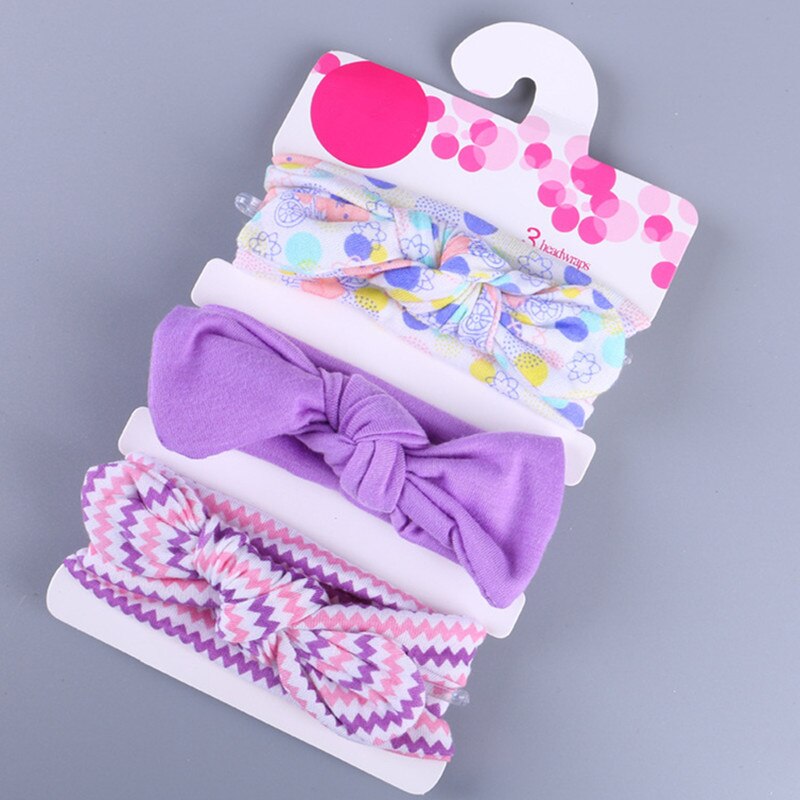 3Stck Elastische freundlicher Stirnband Nette Blumen- Bogen Baby stirnbänder Mädchen Haar zubehör Kaninchen Ohren haar Bands accessoire