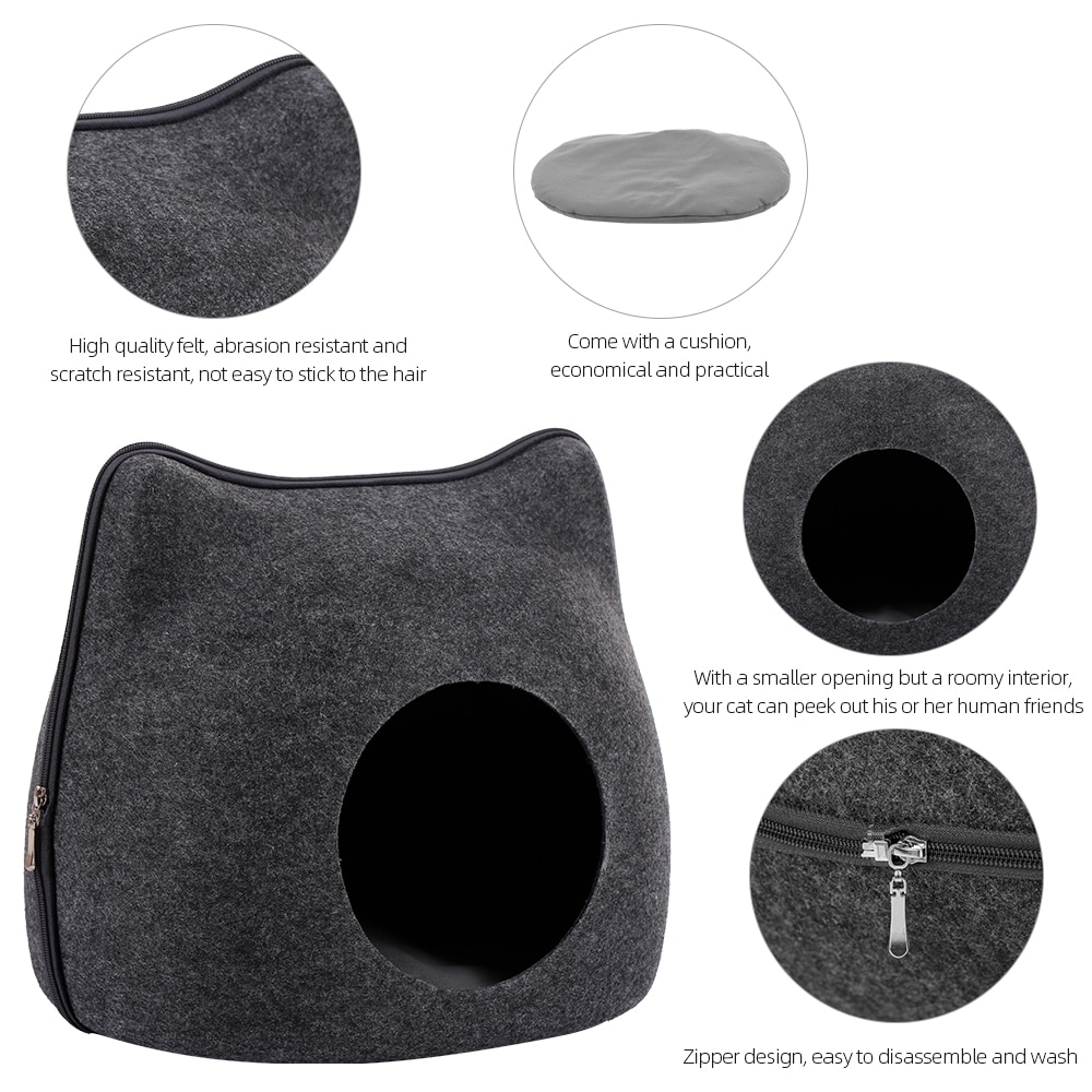 Hond Kat Bed Cave Slaapzak Vilt Doek Huisdier Huis Nest Kat Mand Producten Met Kussen Mat Voor Katten Dieren levert
