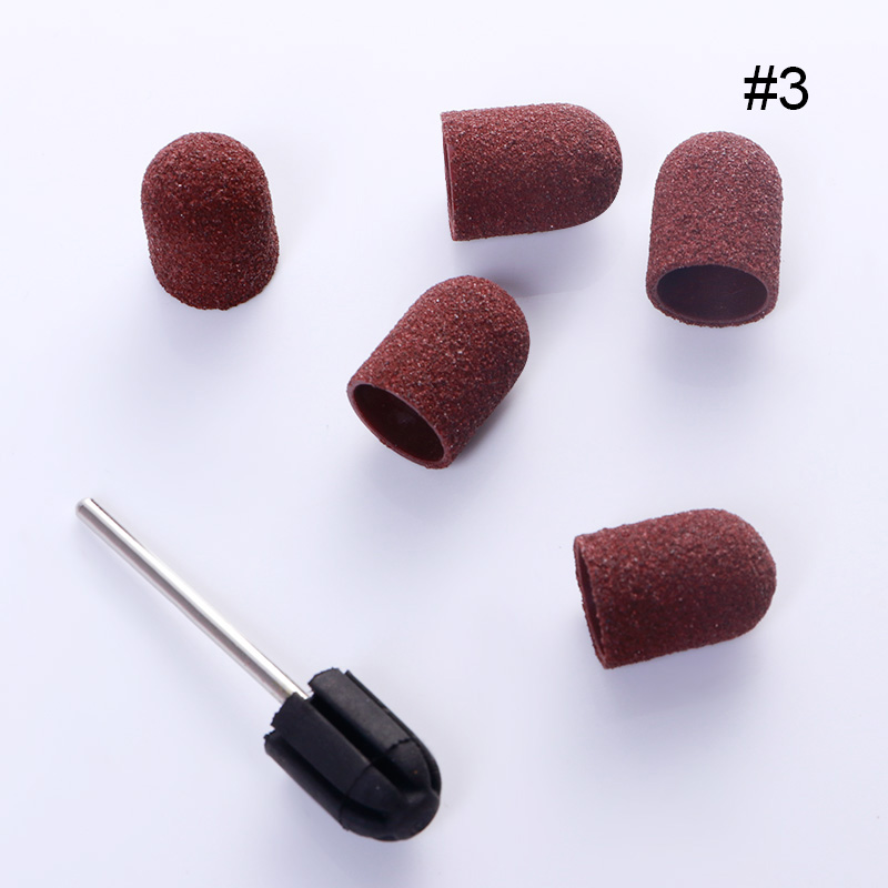 Ponçage dédié tête de meulage des ongles polissage bouchons de sable Art des ongles perceuse Multi taille électrique pédicure Nail Art manucure outil 5 pièces