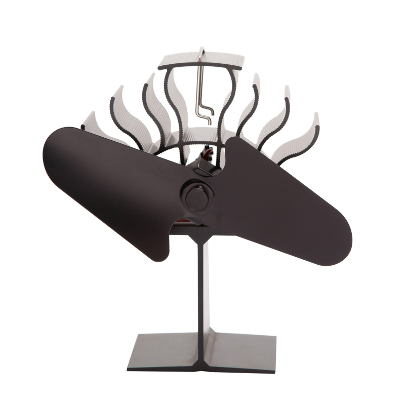 4 blades thermal power stove fan log wood burner ecopan silent black household fireplace efficient fan heat distribution