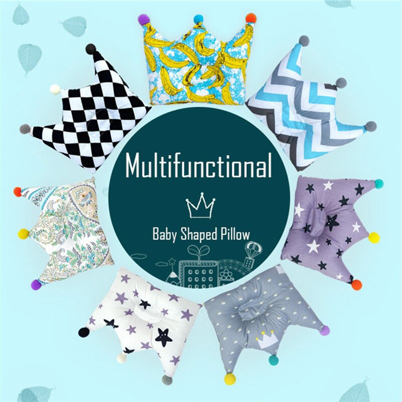 Dégagement tête Protection coussin oreiller -né bébé oreillers coton couronne enfants oreiller soutien Concave sommeil positionneur