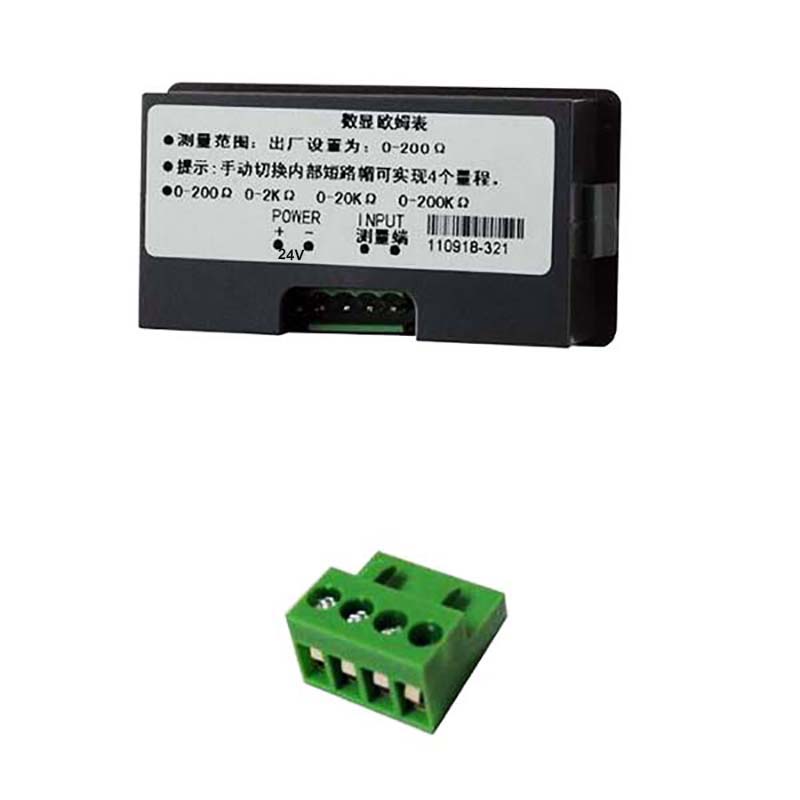 0-200Ohm Resistance Meter 2K 20K 200K Measuring Ohm Meter Impedanc Tester Panel-mount Resistance Indicator 24VDC Power