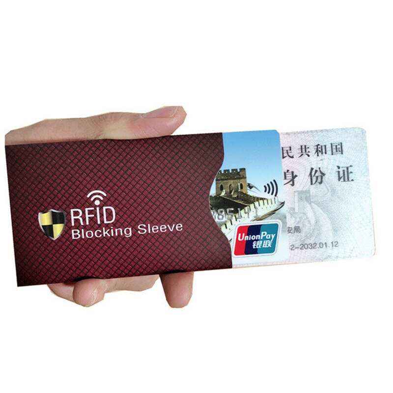 Protection antivol RFID pour cartes de crédit, Protection contre le blocage des manches du porte-cartes, étui en peau, étui pour cartes bancaires, 5 pièces