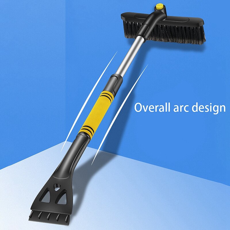 Cepillo de nieve extensible con escurridor y raspador de hielo-empuñadura de espuma-cepillo de nieve para parabrisas automático-herramienta de eliminación sin arañazos
