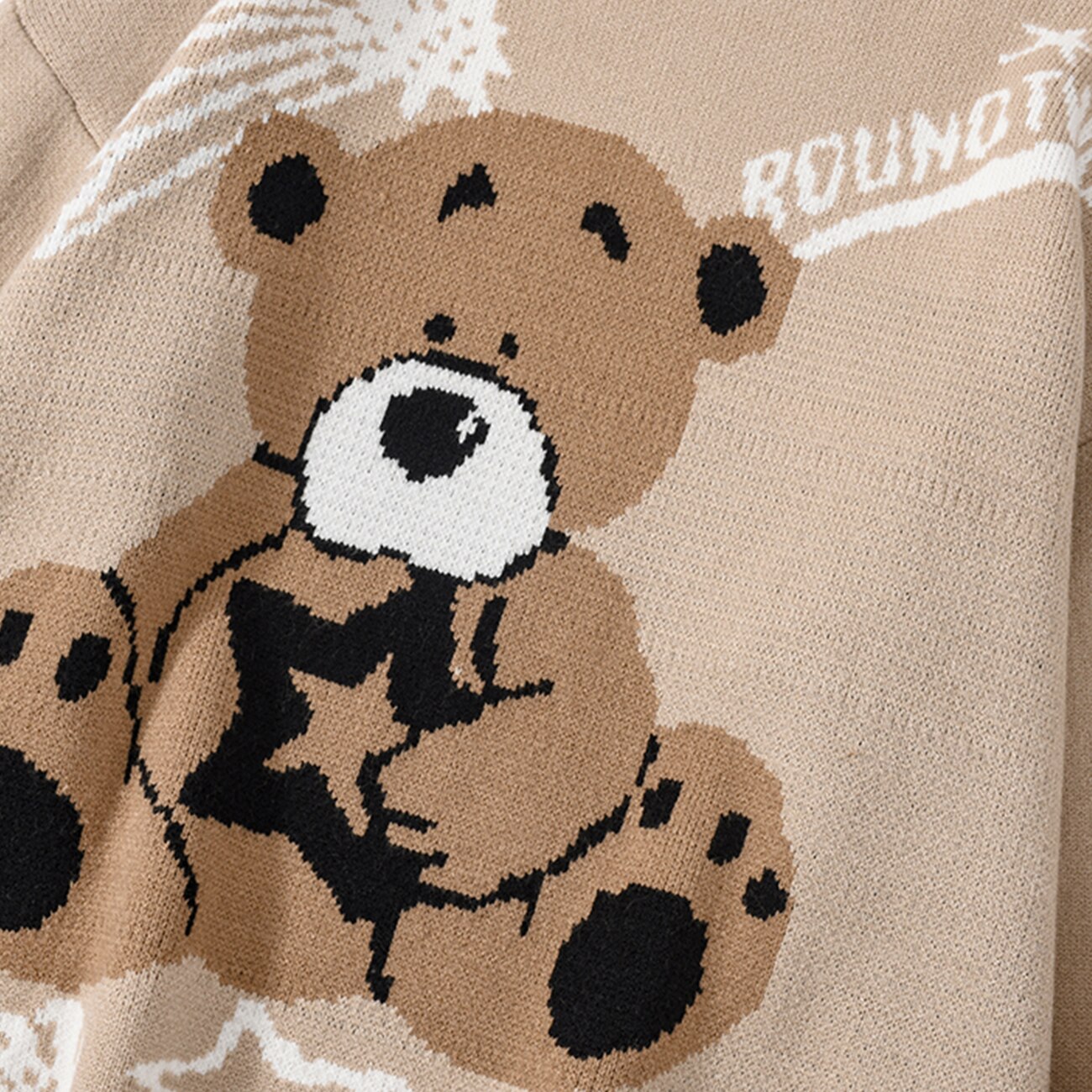 Suéter estampado de oso Harajuku para hombre, ropa informal estilo Hip Hop, algodón, holgado, Otoño,