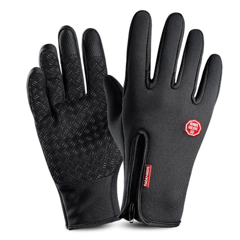Guantes ligeros para hombres y mujeres, a prueba de viento, a prueba de agua, para correr, deportes de invierno, pantalla táctil, esquí, senderismo, mitones: Black / XL