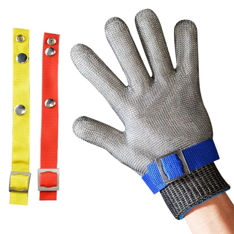 Guantes de seguridad anticorte, manoplas de seguridad anticorte, antipuñalado, malla metálica de alambre de acero inoxidable, anticorte