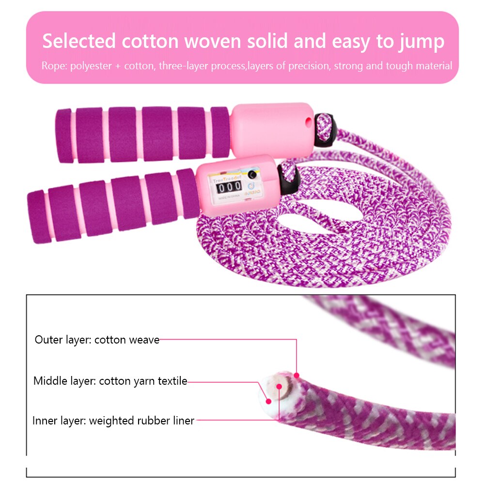 2.6m Adjustable Jump Rope with Counter Sports Fitness Counting Skipping Rope Trainers Core Slid Fitness Gliding