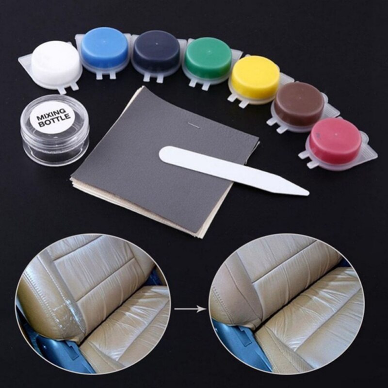 10 stks/set Reparatie Tool Vloeistof Huid Lederen Autostoel Sofa Jassen Holes Scratch Scheuren Rips Geen Warmte Vloeibare Leder Vinyl reparatie Kit