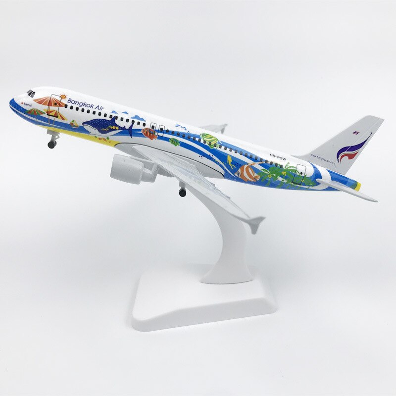 Children's Toy Model 20CM Alloy Model A320 Bangkok Fish Aircraft Model Static Model Boy Birthday