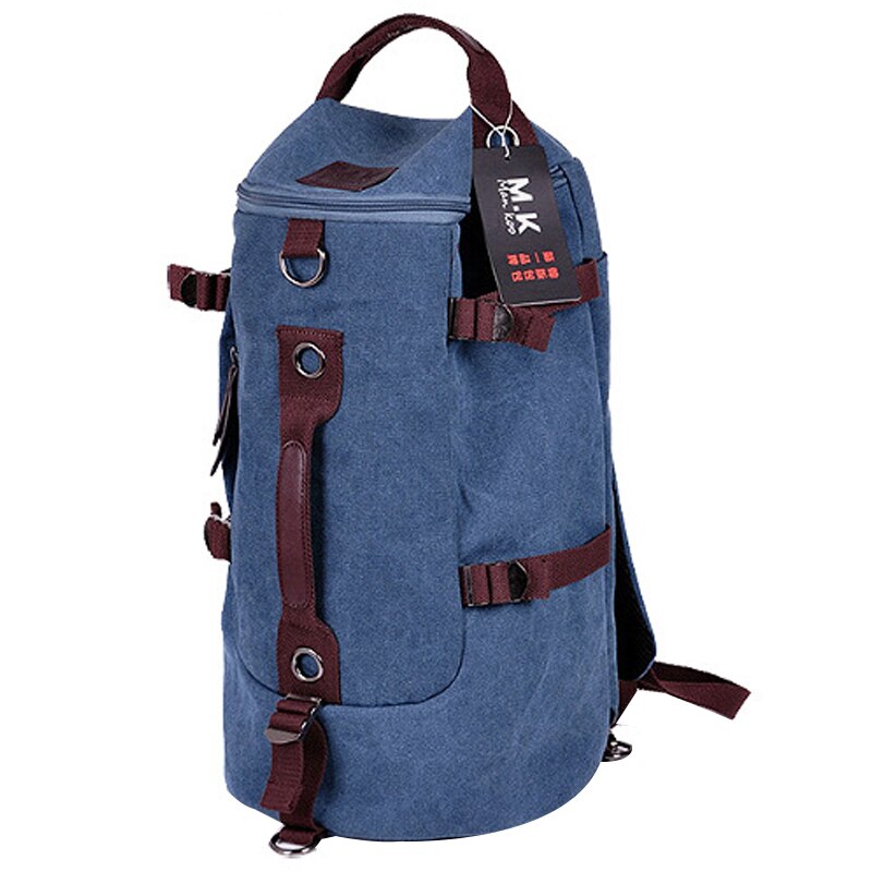 VIKUNJA POLO Große Kapazität Reise Rucksack Tasche Für Männer Multifunktionale Rolling Rucksäcke Rucksack Für Outdoor Reise: Blue Canvas