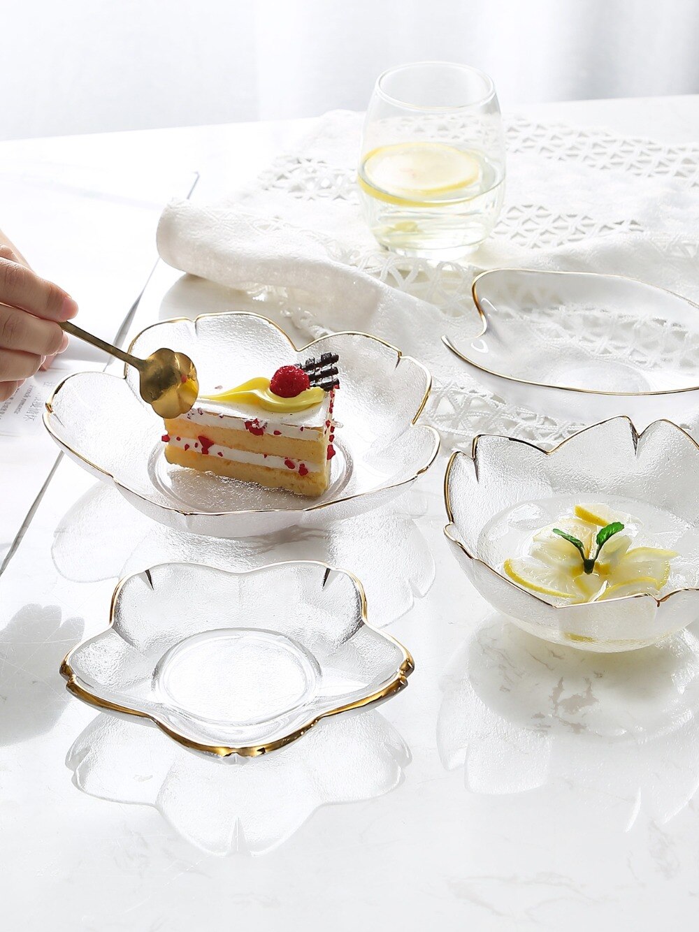 Cuenco de postre de Nido de Pájaro de phnum, cuenco de vidrio para el hogar , cuenco de ensalada de flor de cerezo japonés