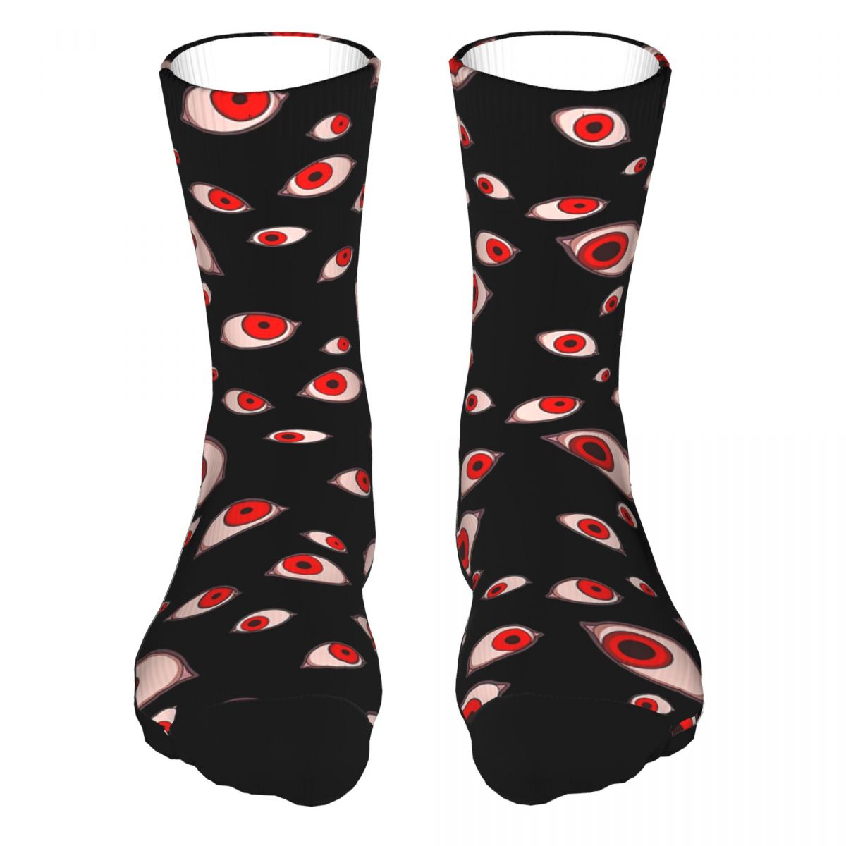 Calcetines con ojos de película de terror para hombre, ropa de 5% licra, Vintage, gruesos, de tubo medio, de Dracula y vampiro: Blue White