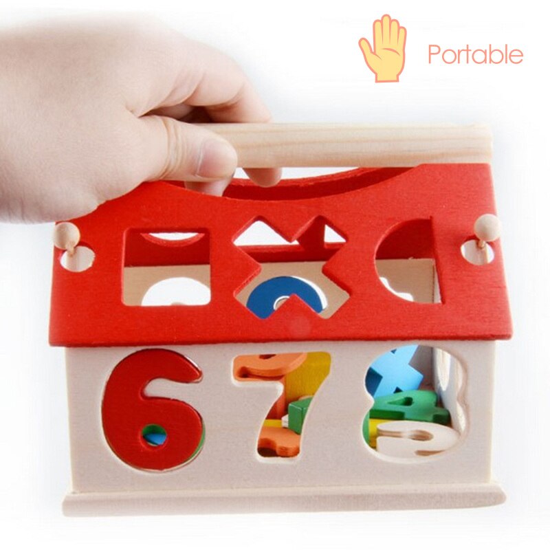 Holz Digitale Kids Form Sorter Spielzeug Holz Haus Form Sorter Passenden Blöcke Box Kinder Intelligenz Pädagogisches Spielzeug Für Kinder