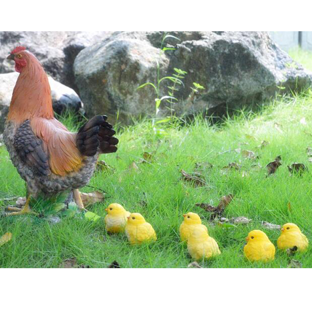 Animaux artificiels sur pied | Ornement de poulet , décoration de jardin de maison