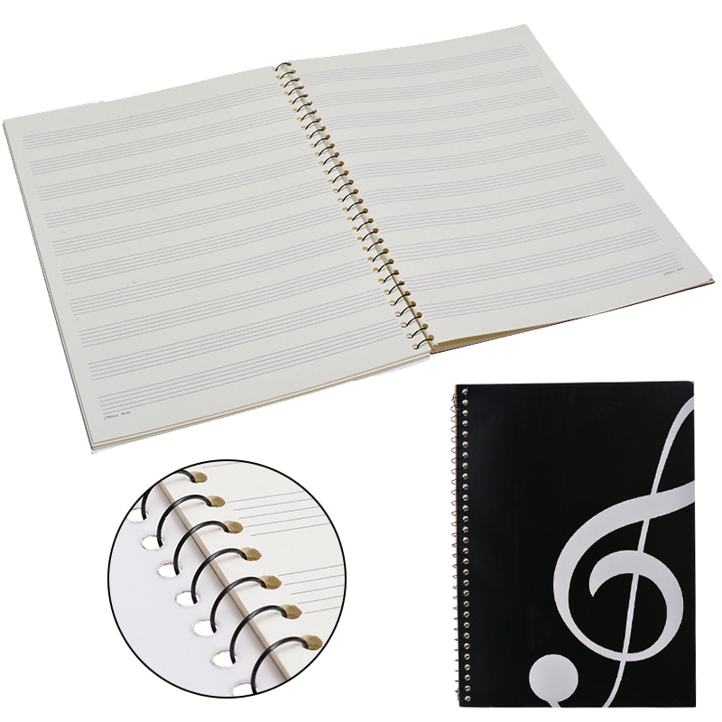 100 Pagina 'S Leeg Muziek Score Manuscript Boek Schrijven Stave Notebook Piano Toetsenbord Zwart Notebook A4 50 Vellen 100 Pagina 'S