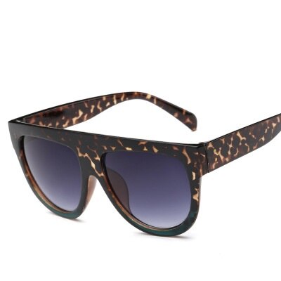 Oversized Vrouwen Zonnebril Shield Vorm Luxy Grote Frame Klinknagel Shades Zonnebril Vrouw UV400 Sunglass Zonnebril Dames: leopard green