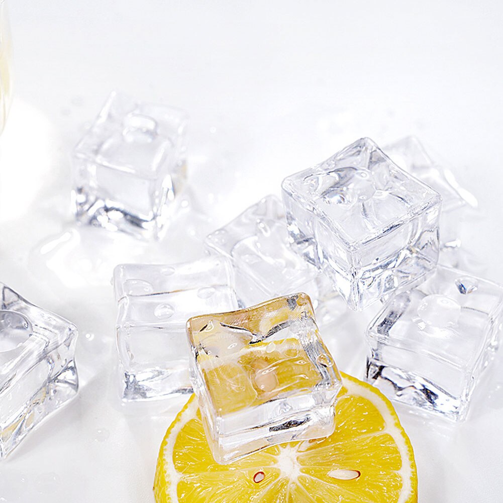 Transparent Plastic Ice Cube Simulation Crushed Ice Photography Props Set for Summer Beer Whisky Soda Drink Photo Shooting Props