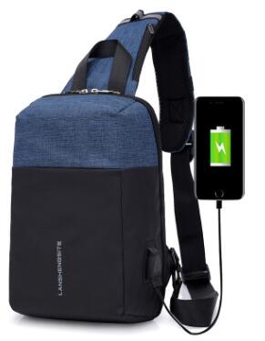 Uosc multifunctionele crossbody tassen heren usb oplaadbaar borsttas korte reis messengers borsttas waterafstotende schoudertas heren: Blauw