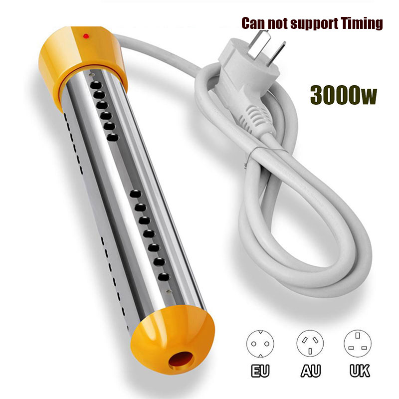 3000W 110V/220V Elektrische Boiler Water Verwarmingselement Draagbare Onderdompeling Schorsing Badkamer Zwembad Au/Eu/Uk Plug: Basic Yellow