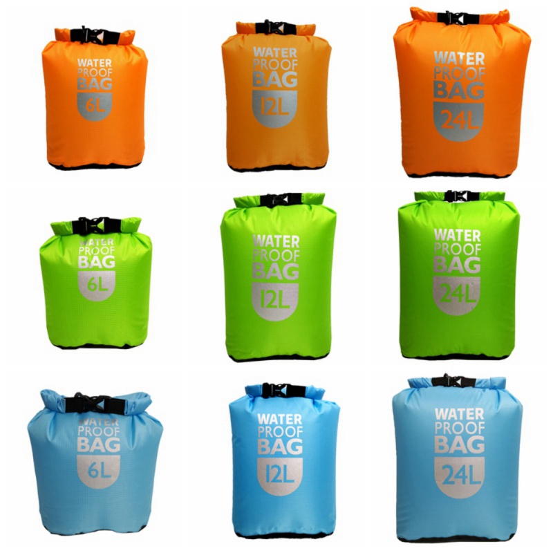 6l/12l/24l bärbara tåliga vattentäta torrväskor pack säck utomhus sport simning segling förvaringsväska