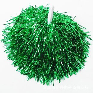 FDBRO 3Pair/Cheering pompom Flower Cheerleaders Ball Bouquet Cheerleaders Hand Flowers Rings and Plastic Handles for Sport Match: green