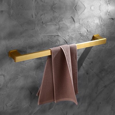 MTTUZK Solid Space aluminum towel rack,towel bar,Brushed Gold Bathroom Hardware Set,Robe hook,Toilet brush bathroom Accessories
