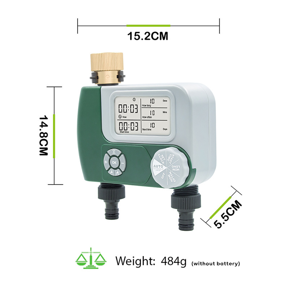 Timer di irrigazione automatico programmatore di irrigazione sistema di irrigazione da giardino irrigatore d'acqua Timer digitale per rubinetto con 2 uscite